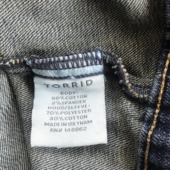 SOLD Torrid Denim French Terry Jean Jacket - Picture 8 of 8